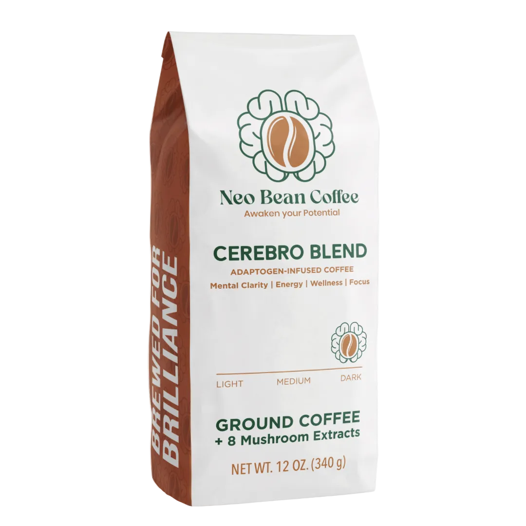 Neobean Cerebro Blend - Mushroom Coffee - Specialty Coffee with 8 Adaptogens